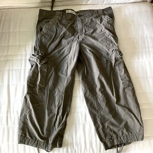 Paper Denim & Cloth Capris/ 100% cotton/ military green